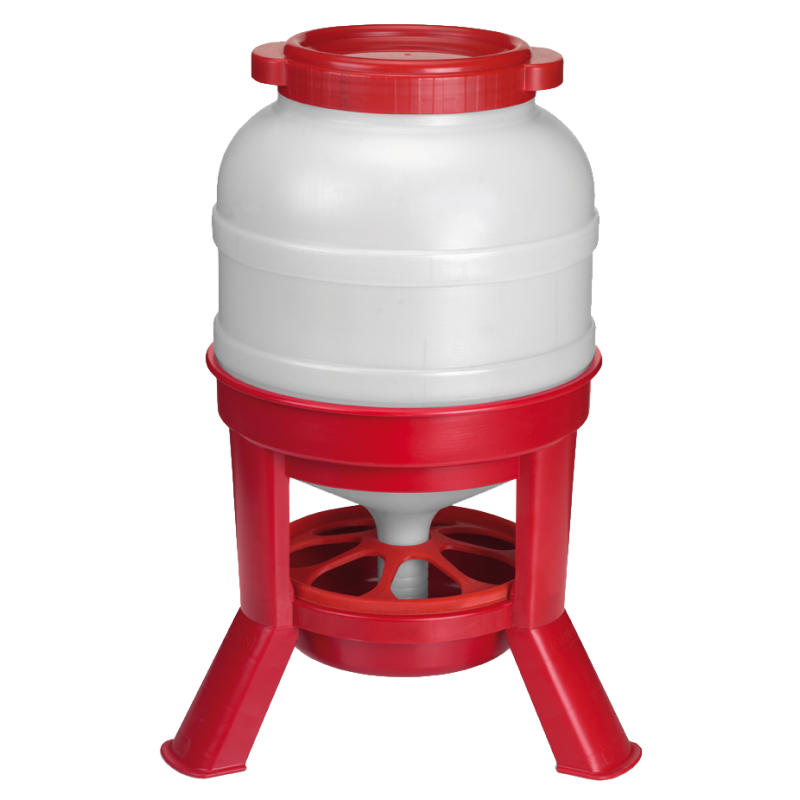 Gaun Fjerkræfoderautomat med ben, rød, 30 l L38cm Gaun Fjerkræfoderautomat med ben, rød, 30 l L38cm