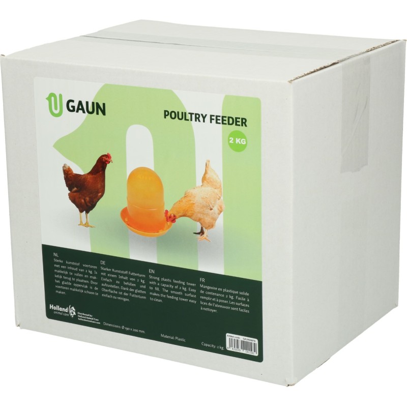 Gaun Foderautomat til fjerkræ, orange, 2 kg L24cm Gaun Foderautomat til fjerkræ, orange, 2 kg L24cm