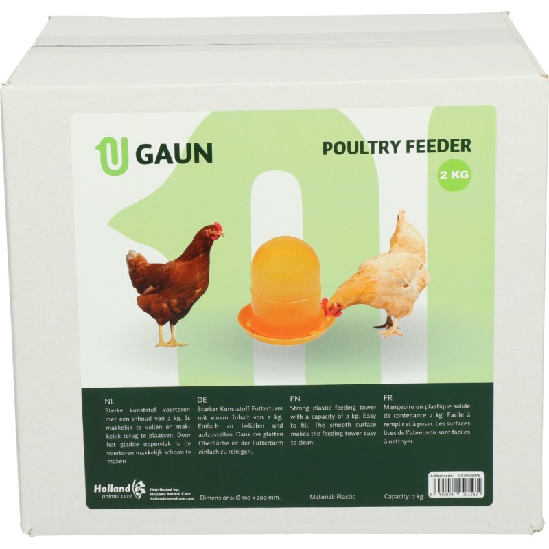 Gaun Foderautomat til fjerkræ, orange, 2 kg L24cm Gaun Foderautomat til fjerkræ, orange, 2 kg L24cm