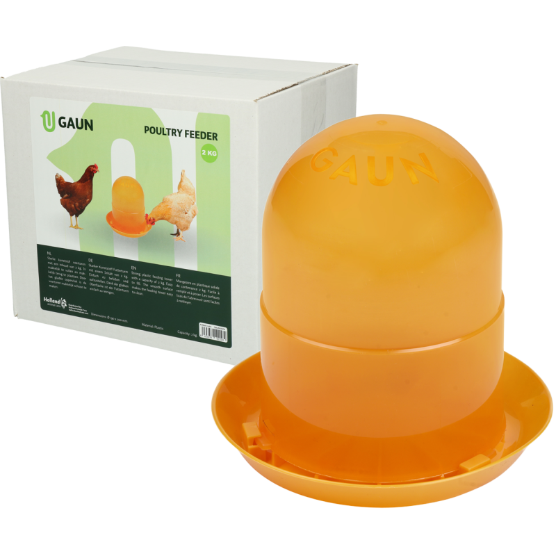 Gaun Foderautomat til fjerkræ, orange, 2 kg L24cm Gaun Foderautomat til fjerkræ, orange, 2 kg L24cm