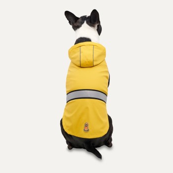Reflekterende hætte regnfrakke S Gul/Grå Hundetøj Goo-eez