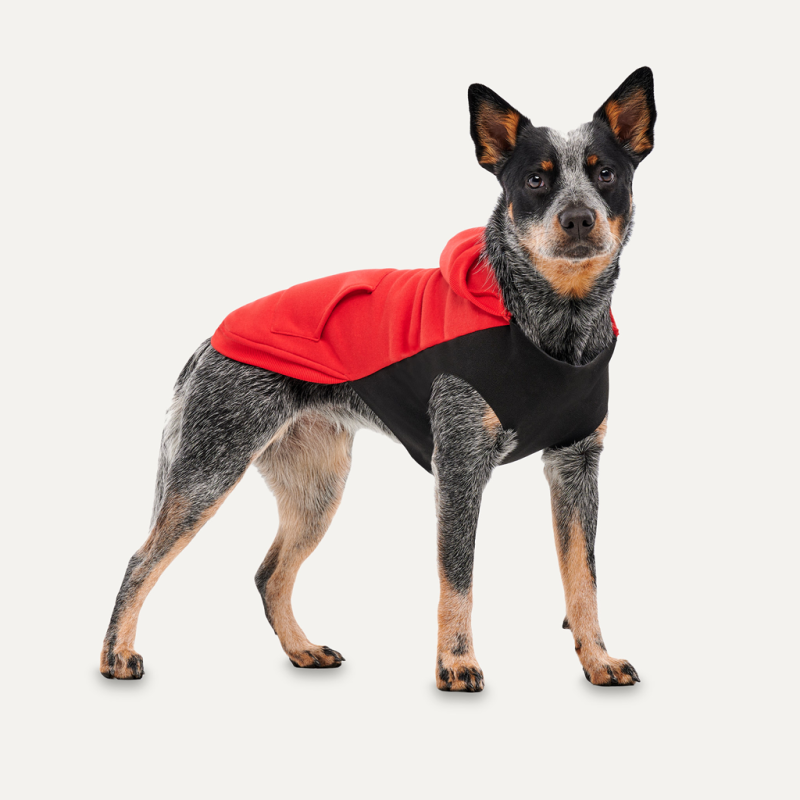 Goo-eez Kænguru Fleece Hættetrøje XXL Rød/Sort Goo-eez Kænguru Fleece Hættetrøje XXL Rød/Sort