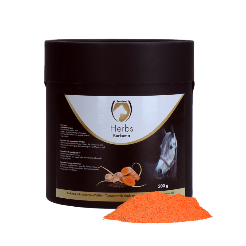 Excellent Horse Urter Gurkemeje med sort peber 500 gram Excellent Horse Urter Gurkemeje med sort peber 500 gram