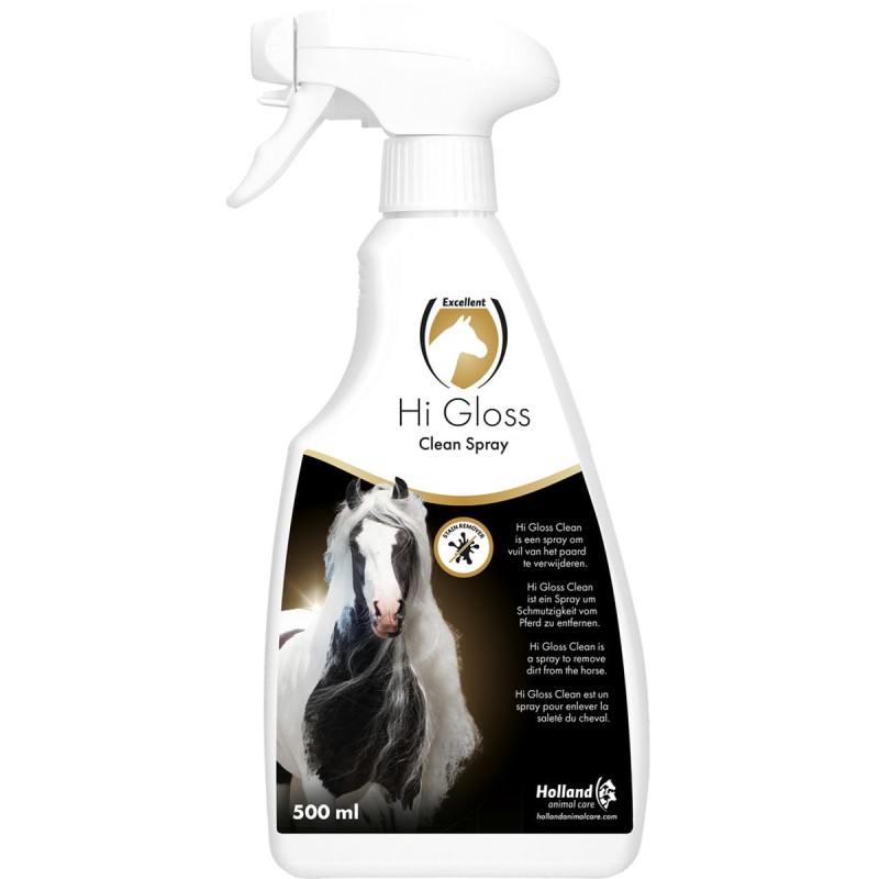 Højglans Rengøringsspray til pelsen 500 ml Excellent Horse