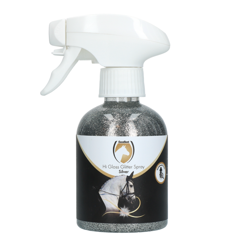 Excellent Horse Hi Gloss Glitter Spray Sølv 250 ml Excellent Horse Hi Gloss Glitter Spray Sølv 250 ml