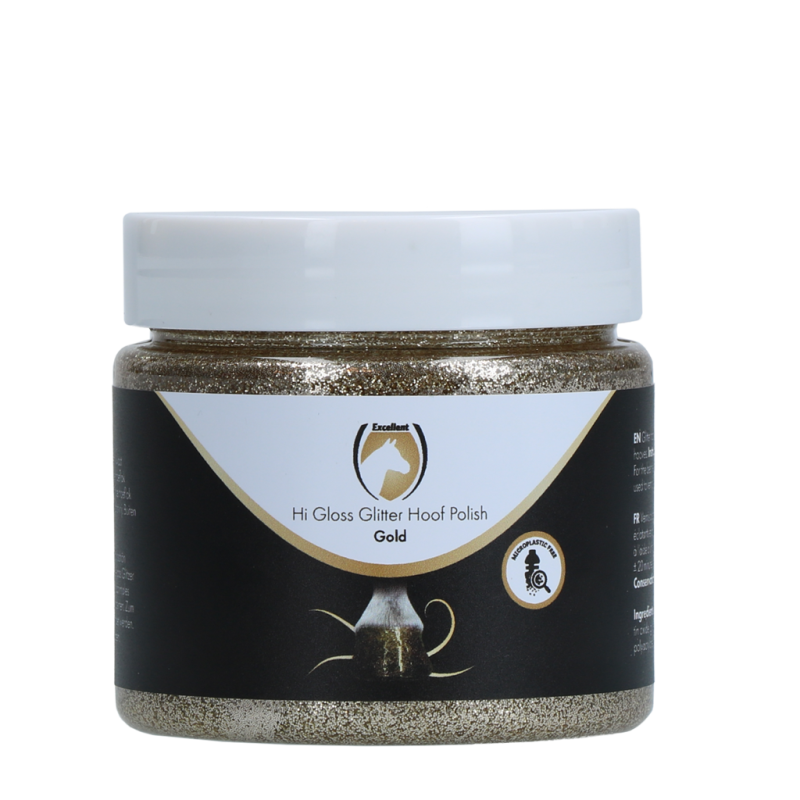 Excellent Horse Hi Gloss Glitter Hovpolering Guld 150 ml Excellent Horse Hi Gloss Glitter Hovpolering Guld 150 ml