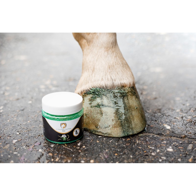 Excellent Horse Hi Gloss Glitter Hovpolering Grøn 150 ml Excellent Horse Hi Gloss Glitter Hovpolering Grøn 150 ml