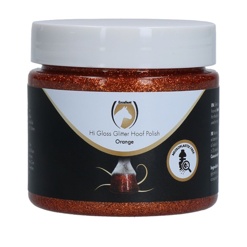 Hi Gloss Glitter Hovpolering Orange 150 ml Excellent Horse
