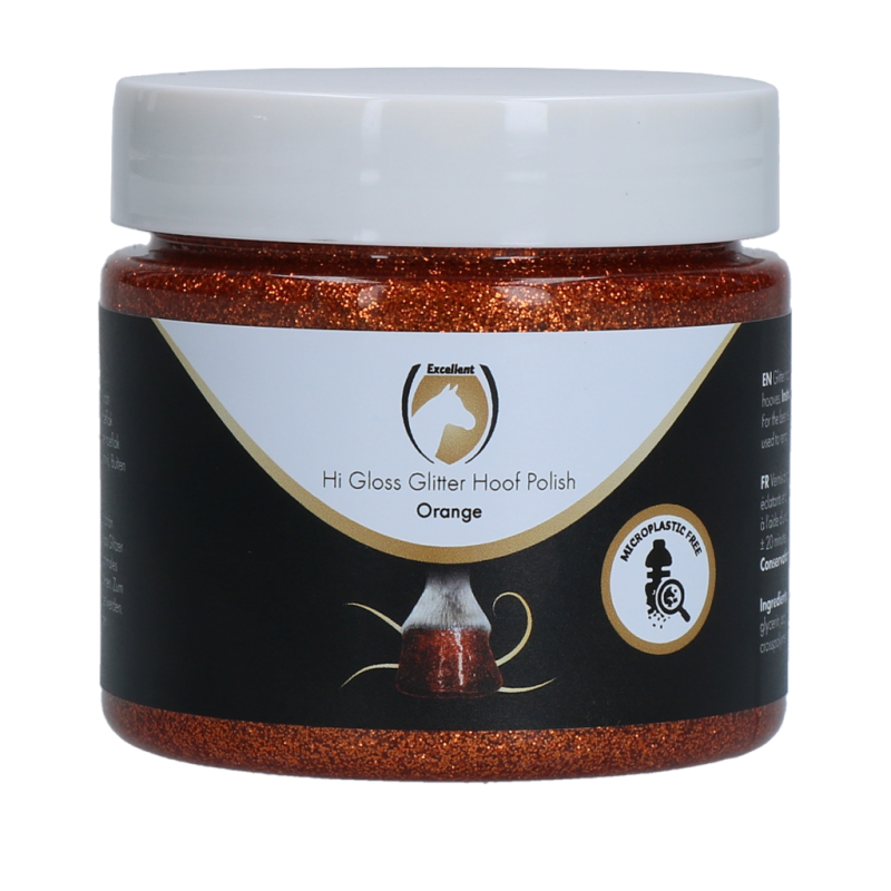 Excellent Horse Hi Gloss Glitter Hovpolering Orange 150 ml Excellent Horse Hi Gloss Glitter Hovpolering Orange 150 ml