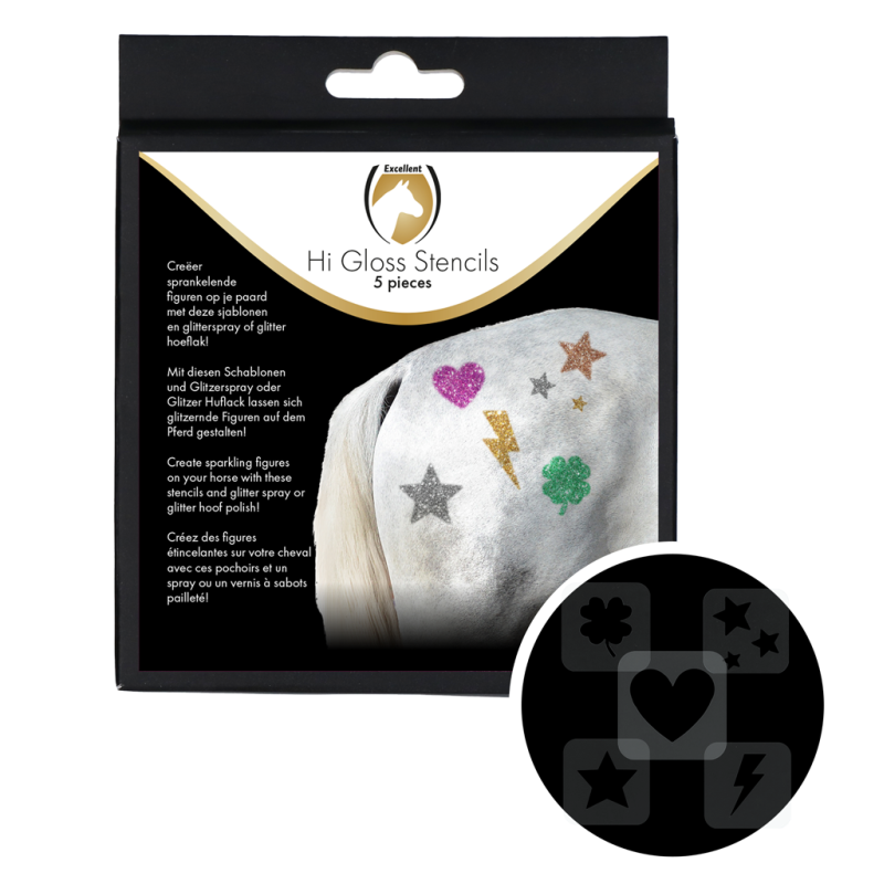 Excellent Horse Hi Gloss Stencils 5 stk. 14 cm Excellent Horse Hi Gloss Stencils 5 stk. 14 cm