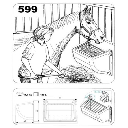 Hø slowfeeder foderautomat 140 l