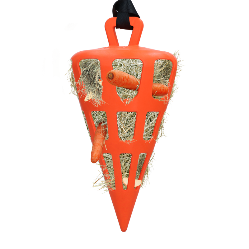 Hay Slow Feeder Sjov og fleksibel gulerodsappelsin Hay Slow Feeder Sjov og fleksibel gulerodsappelsin