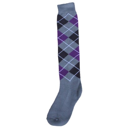 Ridesok grå/sort/lilla str. 43-46