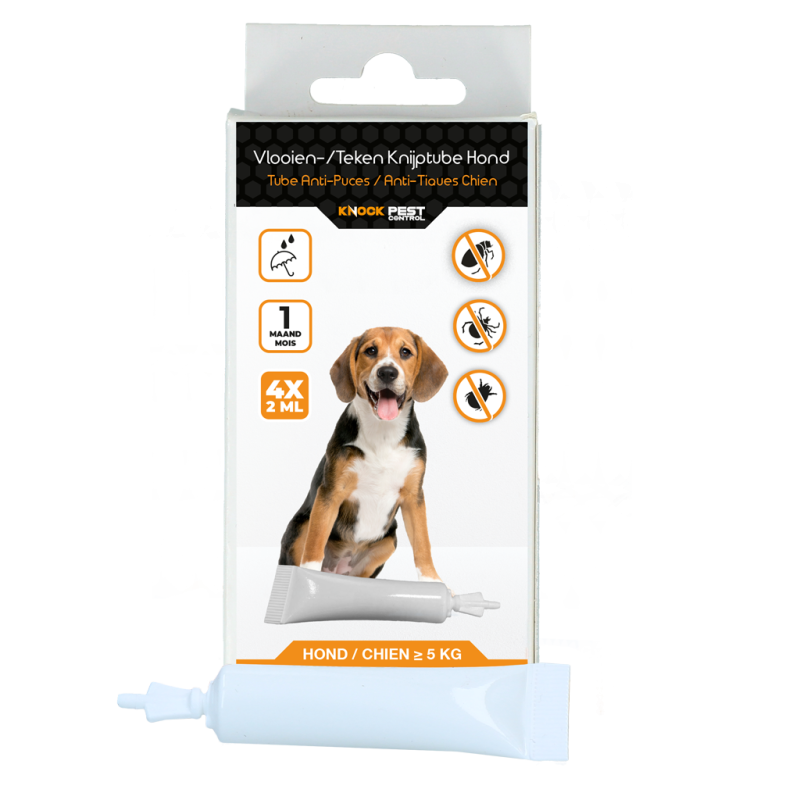 Loppe-/flåt-klemrør til hunde, 5 op til 15 kg, Knock Pest
