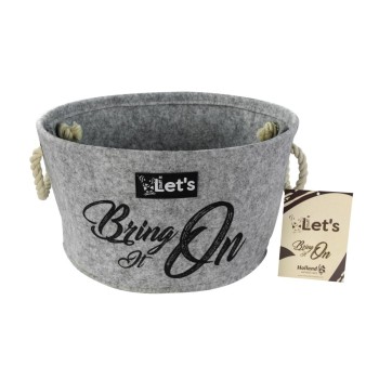 Kurv til legetøj grå