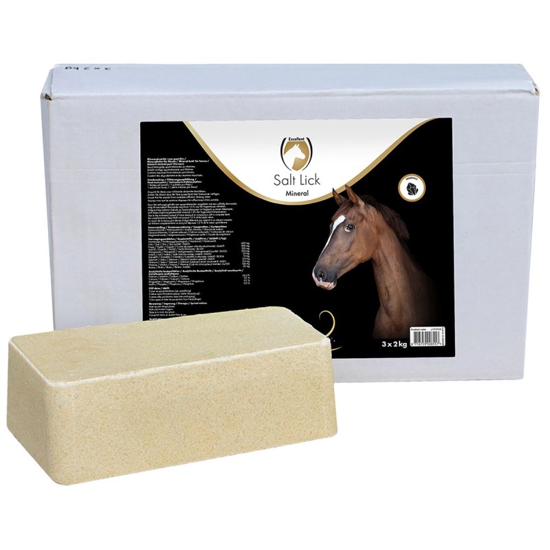 Salt slikkesten mineral 3 x 2 kg Excellent Horse
