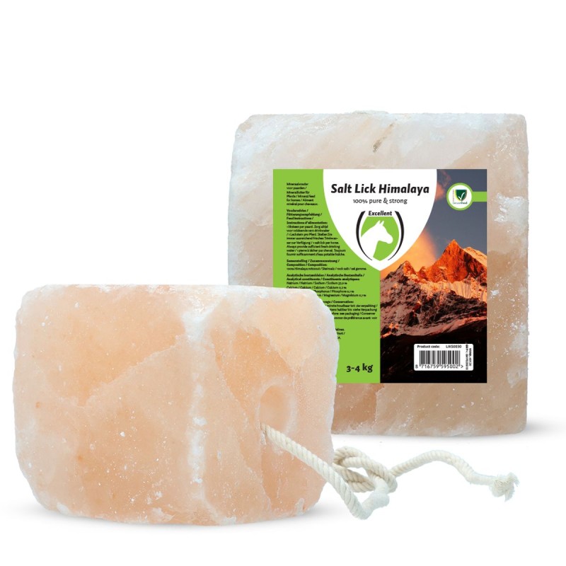 Saltsten Himalaya 3-4 kg Med reb Slikkesten Excellent Horse