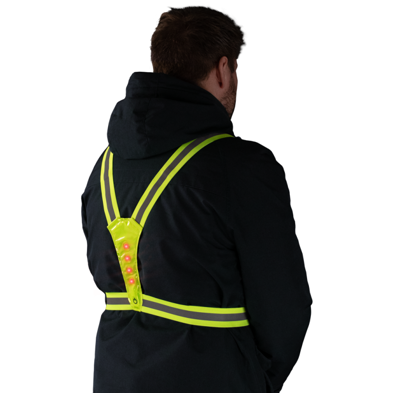 Nightwalk sikkerhedssele gul refleks med LED Nightwalk sikkerhedssele gul refleks med LED