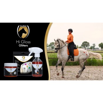 Hi Gloss Glitter Hovpolering Grøn 150 ml Excellent Horse Hi Gloss Glitter Hovpolering Grøn 150 ml Excellent Horse