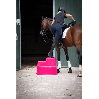 Opstigningsskammel 3 trin lyserød H55cm Excellent Horse