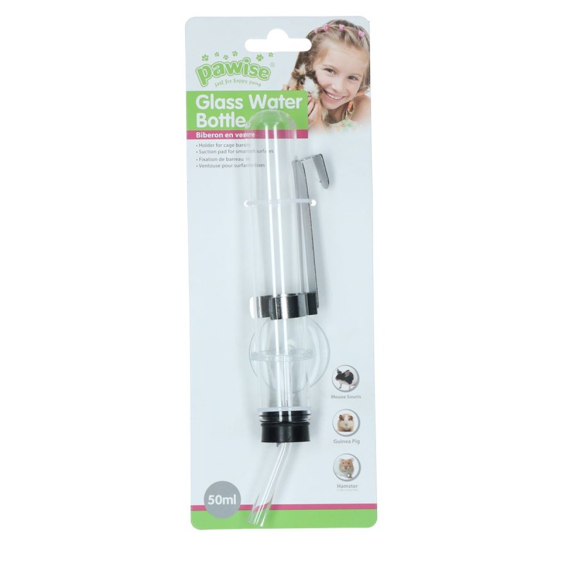 Vandflaske 50ml i glas til mus og hamstere Pawise