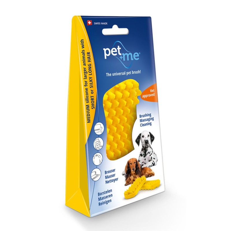 Hundehårbørste Kort hår Gul Pet Me Hundehårbørste Kort hår Gul Pet Me