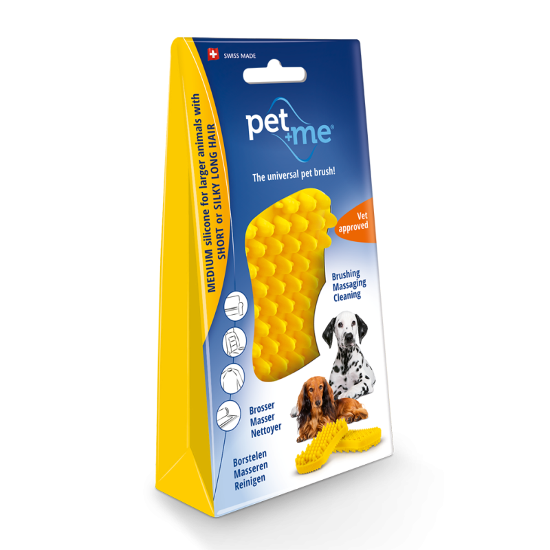 Pet Me Hundehårbørste Kort hår Gul