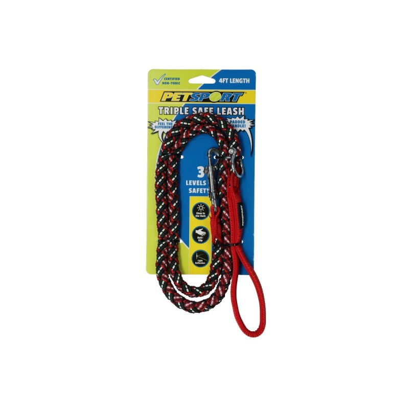 Triple Safe Leash Rød 1,2 m Petsport