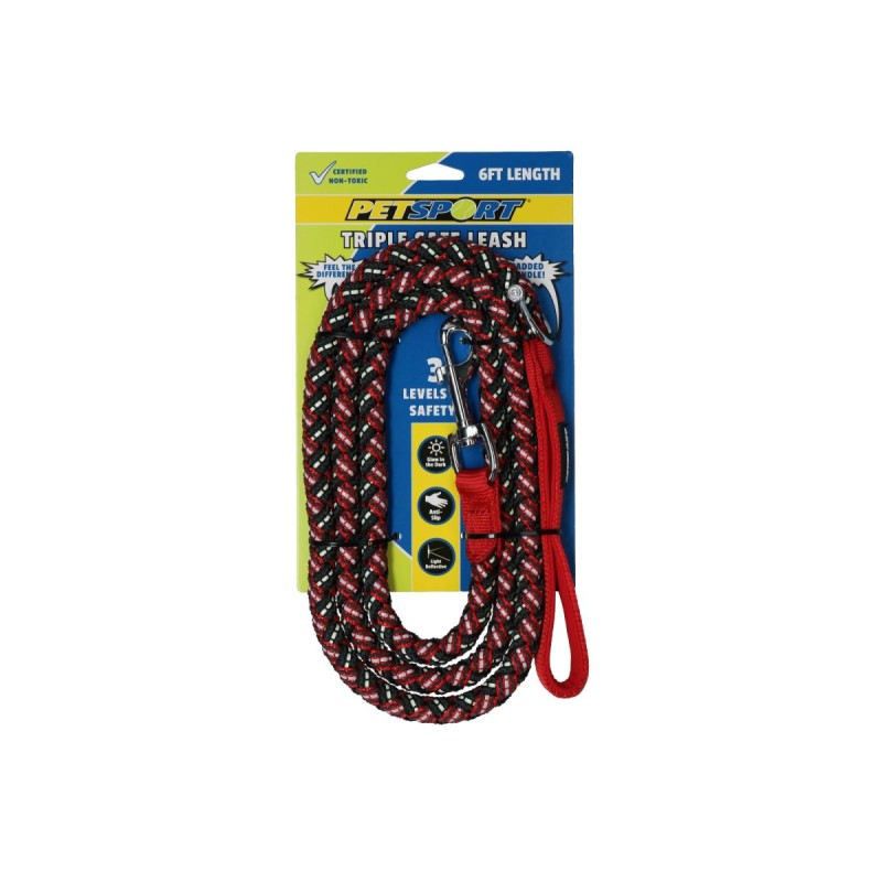 Triple Safe Leash Rød 1,8 m Petsport Triple Safe Leash Rød 1,8 m Petsport