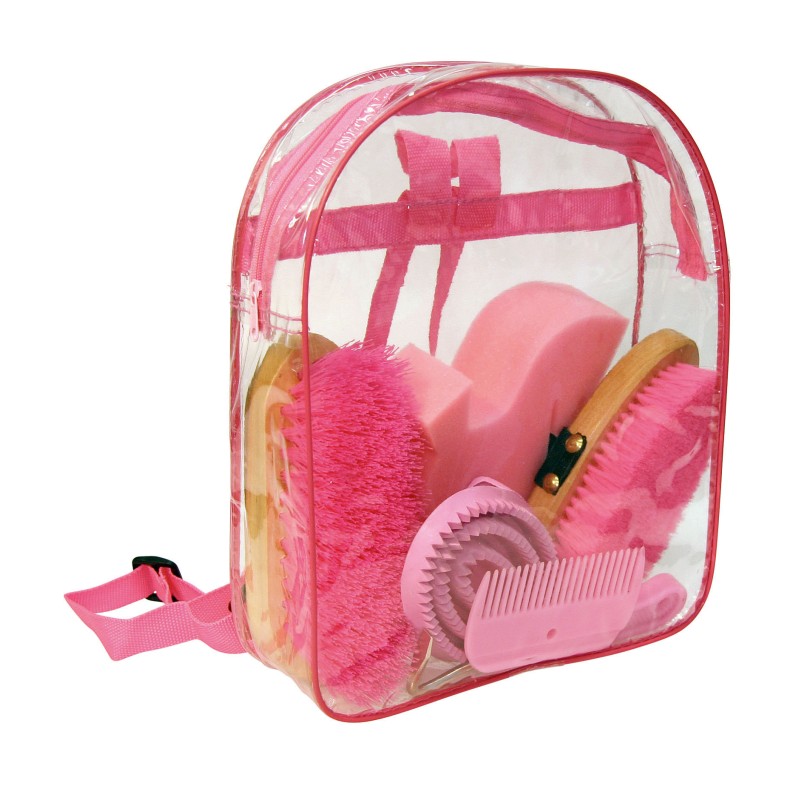 Plejesæt med 7 produkter i pink rygsæk Plejesæt med 7 produkter i pink rygsæk
