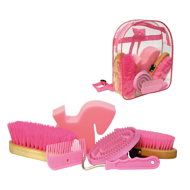 Plejesæt med 7 produkter i pink rygsæk Plejesæt med 7 produkter i pink rygsæk
