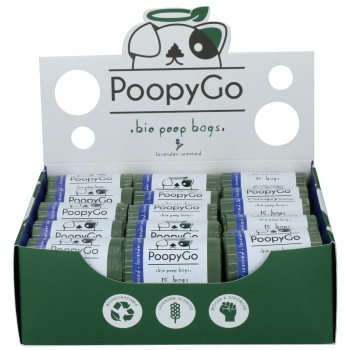 Bionedbrydelige hundepose enkeltrulle med lavendelduft PoopyGo Bionedbrydelige hundepose enkeltrulle med lavendelduft PoopyGo