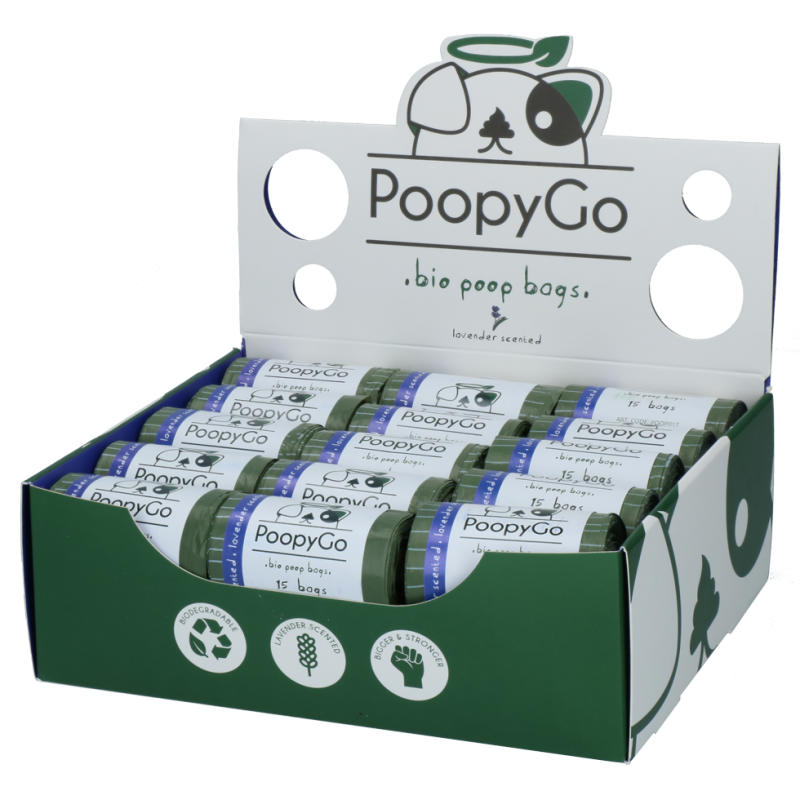 PoopyGo Miljøvenlig enkeltrulle med lavendelduft PoopyGo Miljøvenlig enkeltrulle med lavendelduft