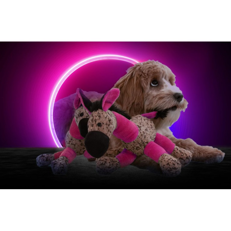 Hundelegetøj med knirk Æsel Pink S Retrodog