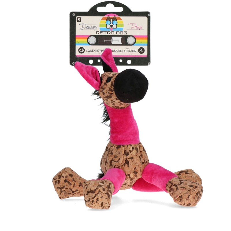 Hundelegetøj med knirk Æsel Pink S Retrodog