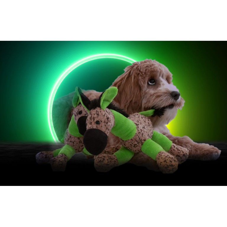 Hundelegetøj med knirk Æsel Grøn S Retrodog