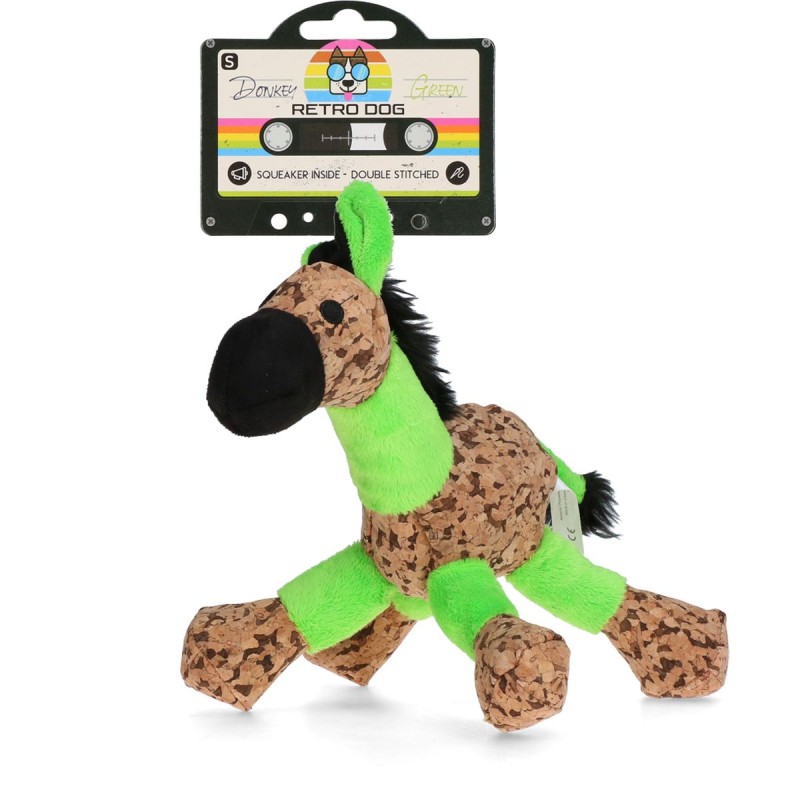 Hundelegetøj med knirk Æsel Grøn S Retrodog