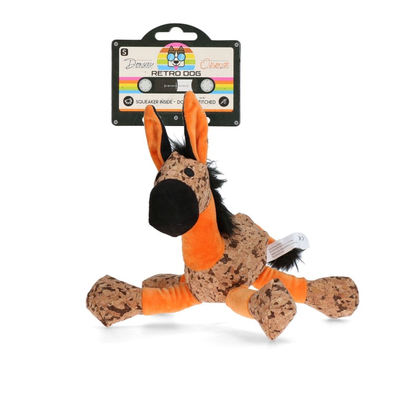 Hundelegetøj med knirk Æsel Orange S Retrodog