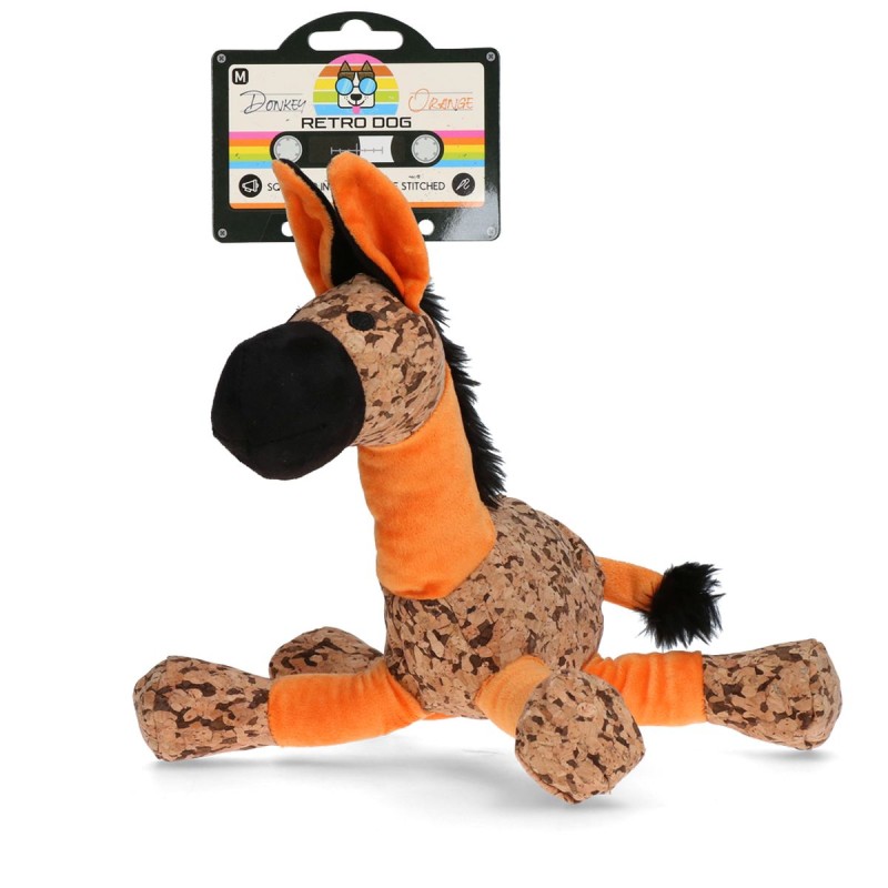 Hundelegetøj med knirk Æsel Orange M Retrodog