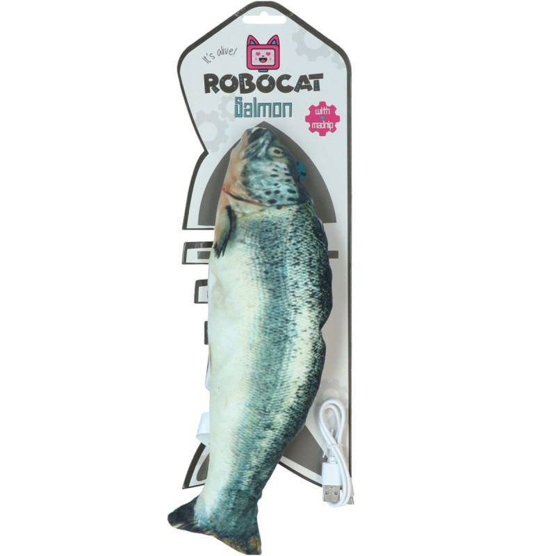 Robocat Fisk Laks bevægelig bamse til kat Robocat Fisk Laks bevægelig bamse til kat