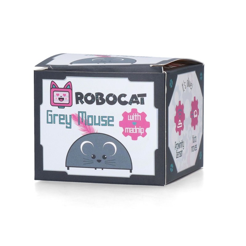 Robocat Mus Grå bevægelig bamse til kat Robocat Mus Grå bevægelig bamse til kat
