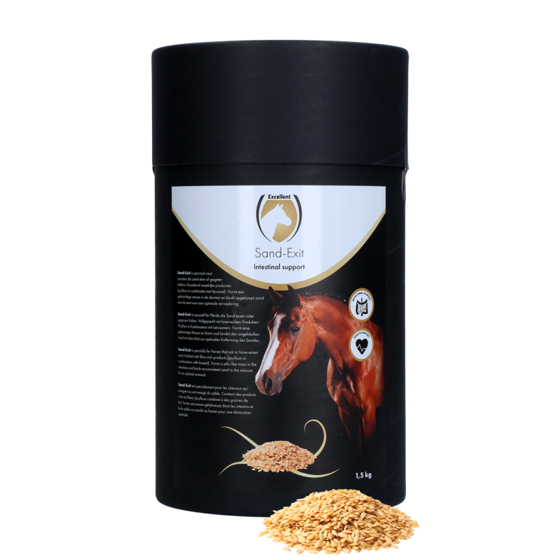 Excellent Horse Sand-Exit 1,5 kg - Loppefrøskaller og hørfrø Excellent Horse Sand-Exit 1,5 kg - Loppefrøskaller og hørfrø