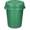 Opbevaringsspand med låg Sort 40 liter Grøn