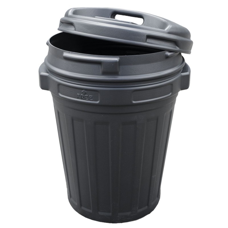 Opbevaringsspand med låg 70 liter sort Opbevaringsspand med låg 70 liter sort