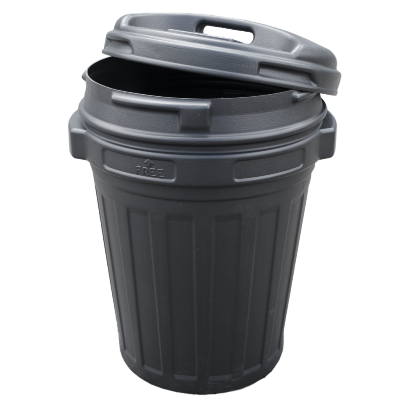 Opbevaringsspand med låg 70 liter sort Opbevaringsspand med låg 70 liter sort