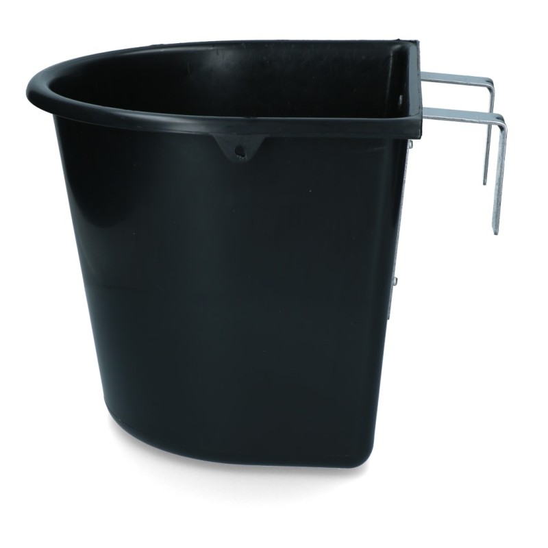 Fodertrug 15 l med kroge Sort Fodertrug 15 l med kroge Sort