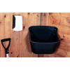 Holdbar plastik sort foder-/vandtrug med antispild 15 liter