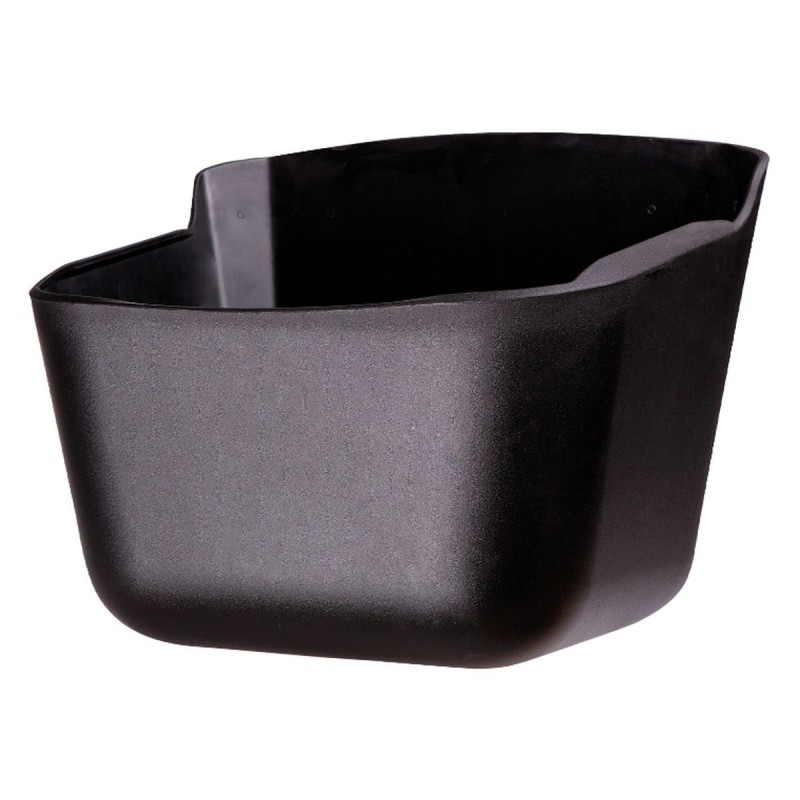 Holdbar plastik sort foder-/vandtrug med antispild 15 liter