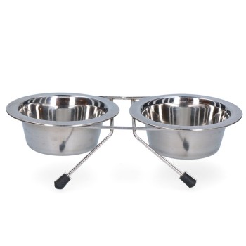 Mad- og drikkeskål i rustfrit stål med stativ Ø 11 cm (200 ml) Mad- og drikkeskål i rustfrit stål med stativ Ø 11 cm (200 ml)