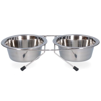 Mad- og drikkeskål i rustfrit stål med stativ Ø13 cm (350 ml) Mad- og drikkeskål i rustfrit stål med stativ Ø13 cm (350 ml)